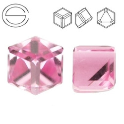 4841 MM 6 Swarovski Cube LIGHT ROSE CAL VZ