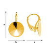 BAZ-43/14 Leverbacks for 1122 Rivoli 14mm - Earring Hooks - Sterling Silver 925 Gold Plated