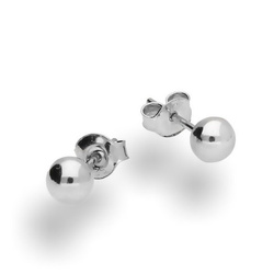 KSK-4 Silver earrings - ball studs 4mm 925