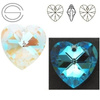 6228 MM 18 Swarovski Heart BLUE AB BLAB