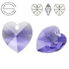 6228 MM 14 Swarovski Heart TANZANITE