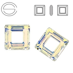 4439 MM 14 Swarovski Square Ring Crystal AB