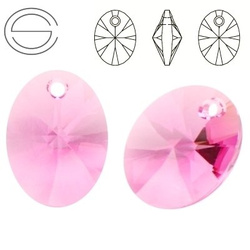 6028 MM 12 Swarovski Oval ROSE