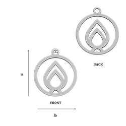 CL-373 Classical Element - FIRE- Pendant 12,0 mm Sterling Silver 925