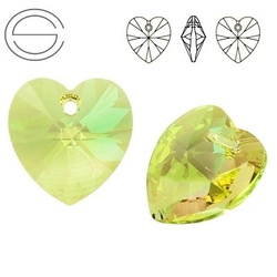 6228 MM 28 Swarovski Heart LUMINOUS GREEN LUMG