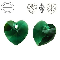 6228 MM 14 Swarovski Heart EMERALD