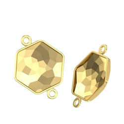 4683/J MM 12 Swarovski Fantasy Hexagon - setting - Gold