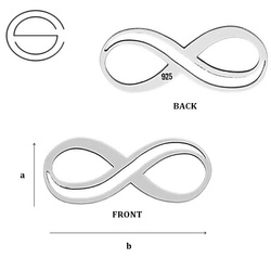CL-329 NIESKOŃCZONOŚĆ 19,5 x 8,0 mm Srebro p.925