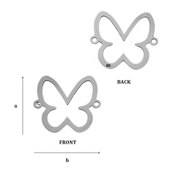 CL-461/B BUTTERFLY Pendant 17,7 mm Sterling Silver 925