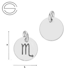 CL-588 SCORPIO Zodiac Pendant 9,0 mm Sterling Silver 925