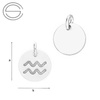 CL-589 AQUARIUS Zodiac Pendant 9,0 mm Sterling Silver 925