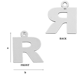 CL-213R Zawieszka Alfabet Literka R Srebro pr. 925