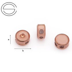 STO-04RG Spacer stopper with silicon 4 holes silver 925 ROSE GOLD