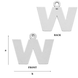 CL-213W Zawieszka Alfabet Literka W Srebro pr. 925