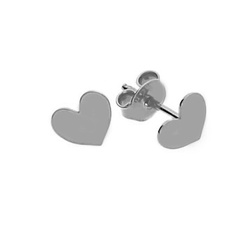 SZTP-732 Silver earrings HEART 7 mm - Sterling Silver 925 Rhodium Plated