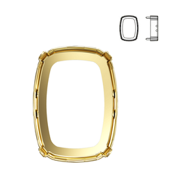 4627/S MM 27 Swarovski Rectangle - Gold