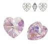 6228 MM 18 Swarovski Heart LIGHT AMETHYST AB