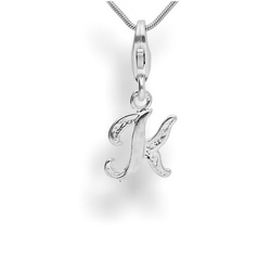 Srebrna zawieszka - charms - ALFABET - K - pr. 925