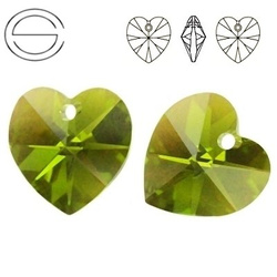 6228 MM 18 Swarovski Heart OLIVINE AB