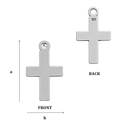 CL-354 Zawieszka KRZYŻ 8,6 x 5,0 mm Srebro p.925