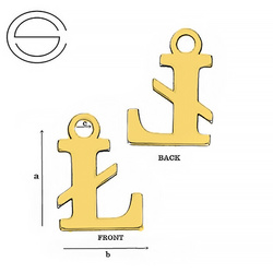 CL-213M "M" Pendant 10,3 x 12,9 mm Sterling Silver 925