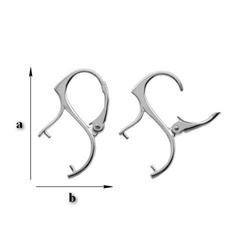 BA-26/10 Leverbacks for 10 mm Ball Beads - Earring Hooks - Sterling Silver 925 / gram