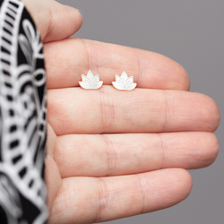 SZT-340 Silver earrings LOTUS FLOWER - Sterling Silver 925