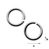 K-0,9x2,5 Open jump rings, sterling silver 925