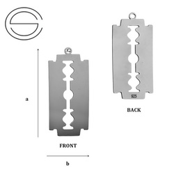 CL-450 RAZOR BLADE Pendant 29,3 mm Sterling Silver 925