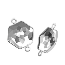 4683/J MM 12 Swarovski Fantasy Hexagon - setting - Rhodium