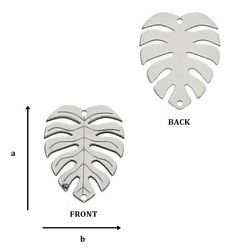 CL-304/BW Monstera Leaf Base 10,0 x 8,2 mm Sterling Silver 925