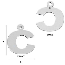 CL-213C "C" Pendant 12,0 x 11,2 mm Sterling Silver 925