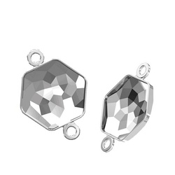 4683/J MM 10 Swarovski Fantasy Hexagon - setting - Rhodium