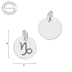 CL-584 CAPRICORN Zodiac Pendant 9,0 mm Sterling Silver 925