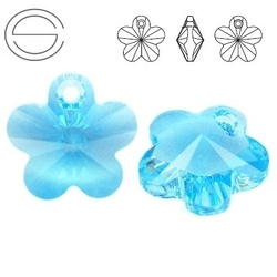 6744 MM 14 Swarovski Flower AQUAMARINE