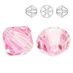 5328 MM 5 Swarovski XILION Bicone LIGHT ROSE