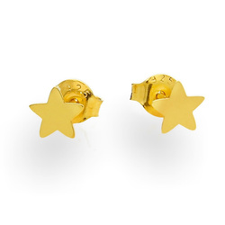 SZTz-332B Silver earrings STARS silver gold plated