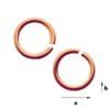 KRG-0,8x3,0 Open jump rings, silver 925 ROSE GOLD PLATED