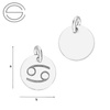 CL-585 CANCER Zodiac Pendant 9,0 mm Sterling Silver 925