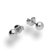 KSKp-4 Silver earrings - ball studs 4mm 925 rhodium