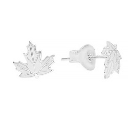 SZT-751 Silver earrings MAPLE LEAF - Sterling Silver 925