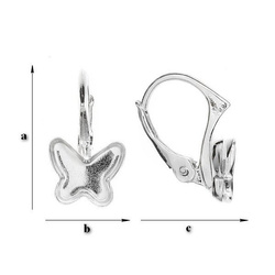 BA-62 Leverbacks for 2854 Butterfly 8mm - Earring Hooks - Sterling Silver 925 / gram