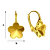 BAZ-57 Leverbacks for 4744 Flower 10mm - Earring Hooks - Sterling Silver 925 Gold Plated