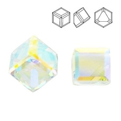 4841 MM 4 Swarovski Cube Crystal AB Z