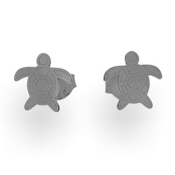 SZTp-543 Silver turtle earrings - silver 925 rhodium