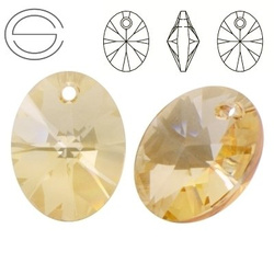 6028 MM 12 Swarovski Oval GOLDEN SHADOW GSHA