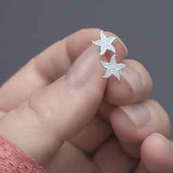 SZT-741 Silver earrings STARFISH - Sterling Silver 925