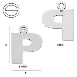 CL-213P "P" Pendant 12,2 x 9,7 mm Sterling Silver 925