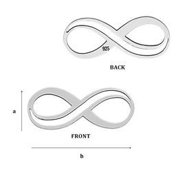 CL-329 NIESKOŃCZONOŚĆ 19,5 x 8,0 mm Srebro p.925