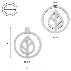CL-376 Zawieszka ŻYWIOŁ ZIEMI 12 mm Srebro pr.925